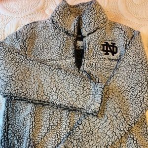 A very soft and plush comfy notre dame pullover. This pullover.